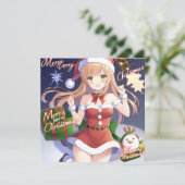 Frohe Weihnachten Anime Girl Red (Stehend Vorderseite)