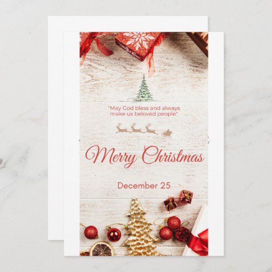 Frohe Weihnachten Ankündigung (Vorne/Hinten)