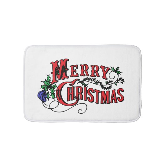 Frohe Weihnachten Anpassbar Badematte (Vorderseite)