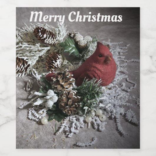 Frohe Weihnachten Anpassbare Bezeichnung Weinetikett (Einzelnes Label)