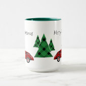 Frohe Weihnachten Antike Truck Tasse Grün (Zentrum)