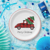Frohe Weihnachten Antiker Truck Urlaub Pappteller (Party)