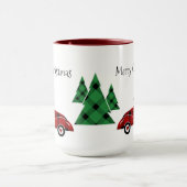 Frohe Weihnachten Antique Red Truck Tasse (Zentrum)