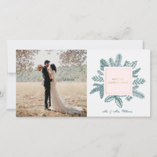 Frohe Weihnachten Aquamarin floral   Foto