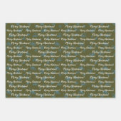 Frohe Weihnachten Aquamarin Grün Vintag Geschenkpapier Set (Vorderseite)