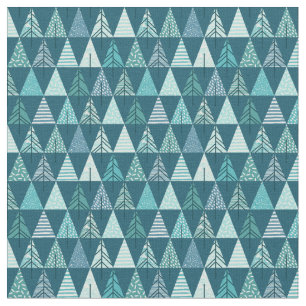 Frohe Weihnachten Aquamarine Baumgeometrie Stoff