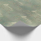 Frohe Weihnachten Aquamarine Gold Burlap Linen Hüt Geschenkpapier (Ecke)