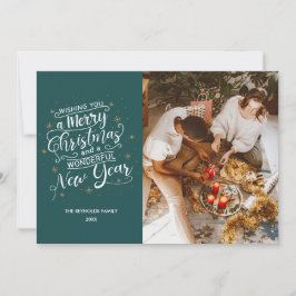 Frohe Weihnachten Aquamarinen Foto Weihnachtskarte