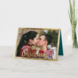 Frohe Weihnachten Aquamarines Green Gold Border Fo