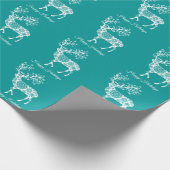 Frohe Weihnachten, aquamarines Verpackungspapier Geschenkpapier (Ecke)