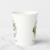 Frohe Weihnachten Aquarellblumen Party Pappbecher (Links)