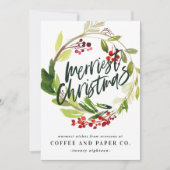 Frohe Weihnachten Aquarellblumen Unternehmen (Vorderseite)