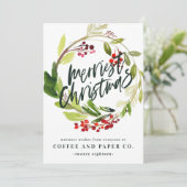 Frohe Weihnachten Aquarellblumen Unternehmen (Stehend Vorderseite)