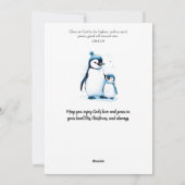 Frohe Weihnachten Aquarellpinguine Christlich (Rückseite)