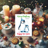 Frohe Weihnachten Aquarellpinguine Christlich