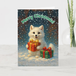 Frohe Weihnachten - Arctic Fox Geschenkkarte Karte