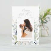 Frohe Weihnachten arktischer Winter Botanisches Fo (Stehend Vorderseite)