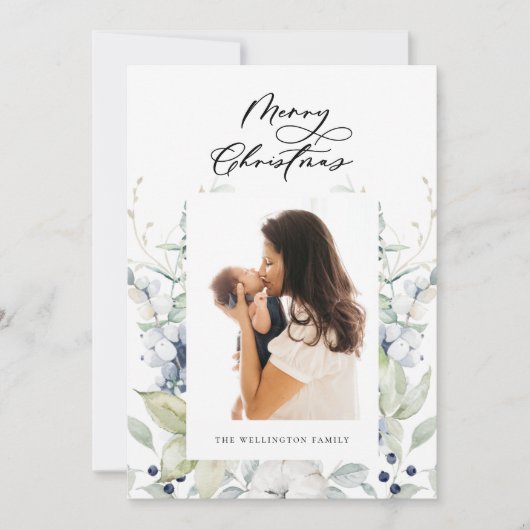 Frohe Weihnachten arktischer Winter Botanisches Fo (Vorderseite)