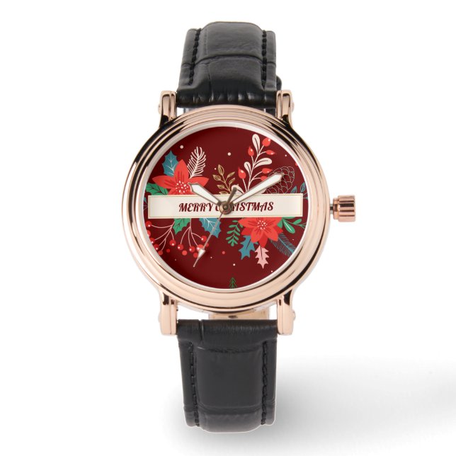 Frohe Weihnachten Armbanduhr (Vorderseite)