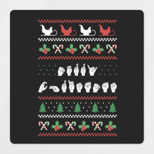 Frohe Weihnachten - ASL American Sign Language I Etiketten