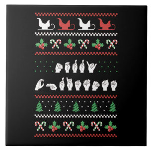 Frohe Weihnachten - ASL American Sign Language I Fliese