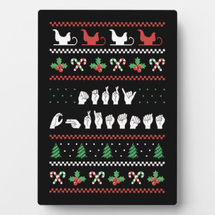 Frohe Weihnachten - ASL American Sign Language I Fotoplatte