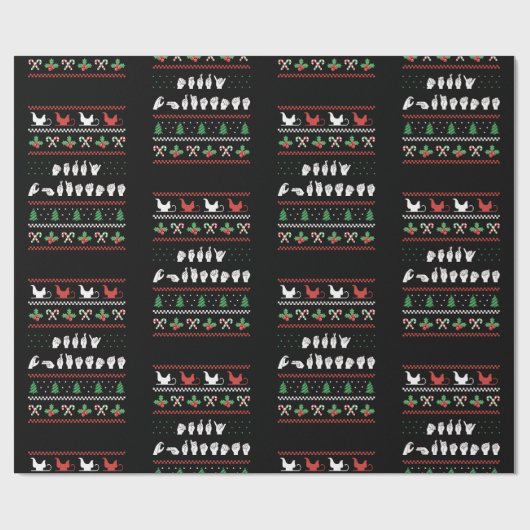 Frohe Weihnachten - ASL American Sign Language I Geschenkpapier (Flach)