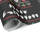 Frohe Weihnachten - ASL American Sign Language I Geschenkpapier (Rolleneckpunkt)