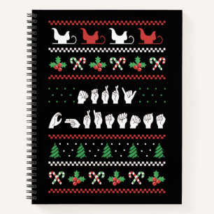 Frohe Weihnachten - ASL American Sign Language I Notizblock