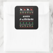 Frohe Weihnachten - ASL American Sign Language I Quadratischer Aufkleber (Tasche)