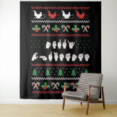 Frohe Weihnachten - ASL American Sign Language I Wandteppich (Beispiel)