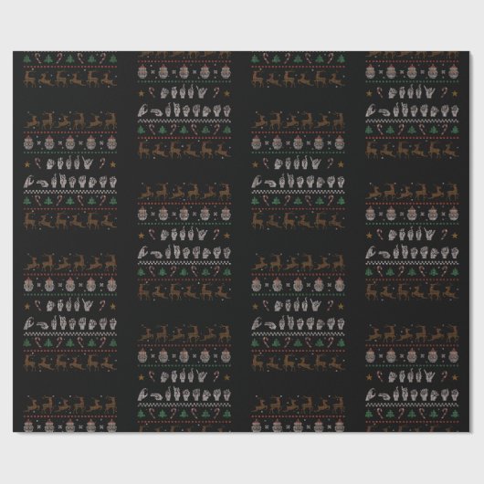Frohe Weihnachten - ASL American Sign Language II Geschenkpapier (Flach)