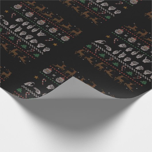 Frohe Weihnachten - ASL American Sign Language II Geschenkpapier (Ecke)