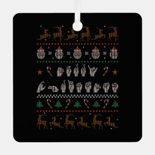 Frohe Weihnachten - ASL American Sign Language II Ornament Aus Metall