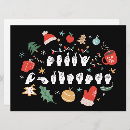 Frohe Weihnachten - ASL American Sign Language III (Vorne/Hinten)