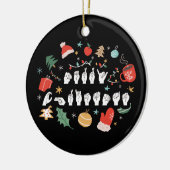 Frohe Weihnachten - ASL American Sign Language III Keramik Ornament (Links)