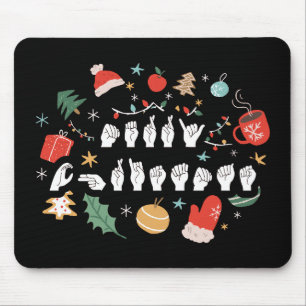 Frohe Weihnachten - ASL American Sign Language III Mousepad