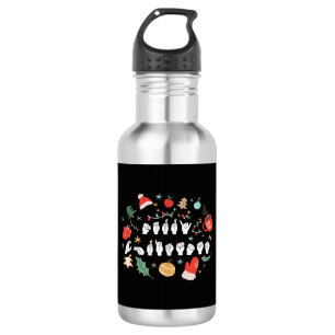 Frohe Weihnachten - ASL Amerikanische Gebärdenspra Edelstahlflasche