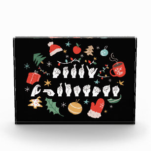 Frohe Weihnachten - ASL Amerikanische Gebärdenspra Fotoblock