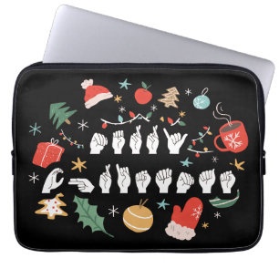 Frohe Weihnachten - ASL Amerikanische Gebärdenspra Laptopschutzhülle