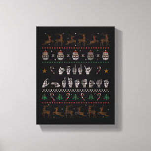 Frohe Weihnachten - ASL Amerikanische Gebärdenspra Leinwanddruck