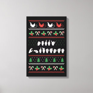 Frohe Weihnachten - ASL Amerikanische Gebärdenspra Leinwanddruck