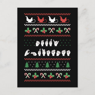 Frohe Weihnachten - ASL Amerikanische Gebärdenspra Postkarte