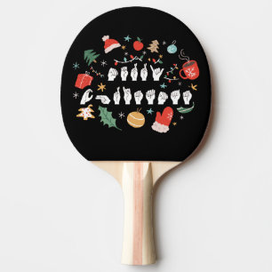 Frohe Weihnachten - ASL Amerikanische Gebärdenspra Tischtennis Schläger
