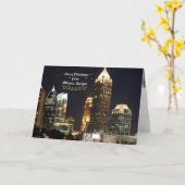 "Frohe Weihnachten", Atlanta, Georgia Skyline Karte (Gelbe Blume)