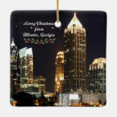 Frohe Weihnachten, Atlanta, Georgia Skyline Keramikornament (Rückseite)