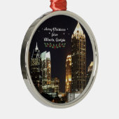 Frohe Weihnachten, Atlanta, Georgia Skyline Ornament Aus Metall (Rechts)