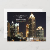 "Frohe Weihnachten", Atlanta, Georgia Skyline Postkarte (Vorne/Hinten)
