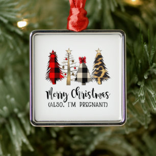 Frohe Weihnachten auch ich bin schwanger schwanger Ornament Aus Metall