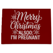 Frohe Weihnachten auch im Pregnant Baby Ankündigun Große Geschenktüte (Vorderseite)
